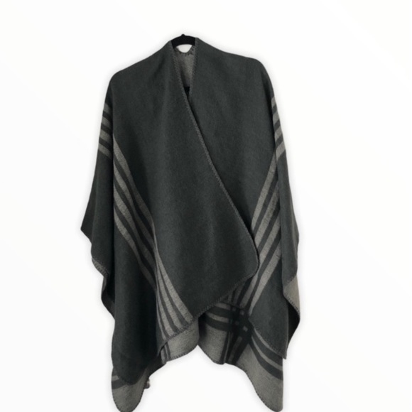BB Dakota Accessories - BB Dakota Poncho dark and light grey